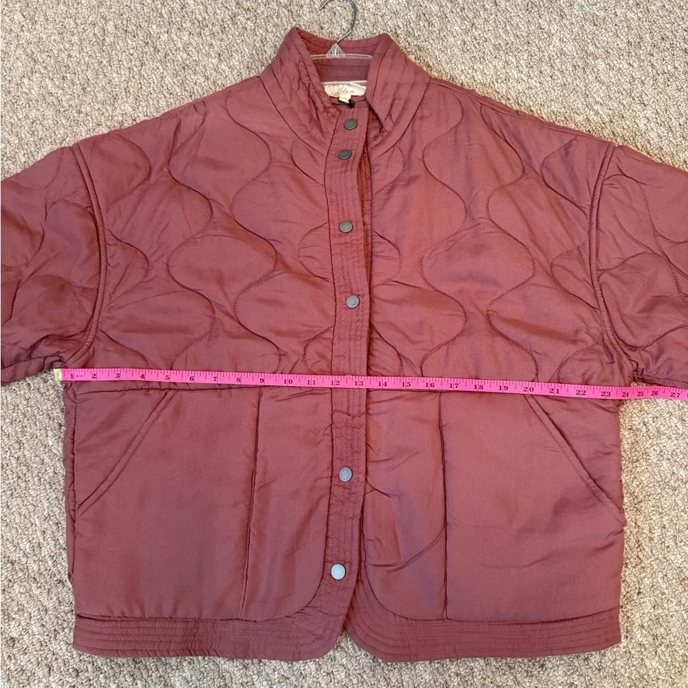 Quilted Burgundy Jacket by Elan size Large - Picture 7 of 8
